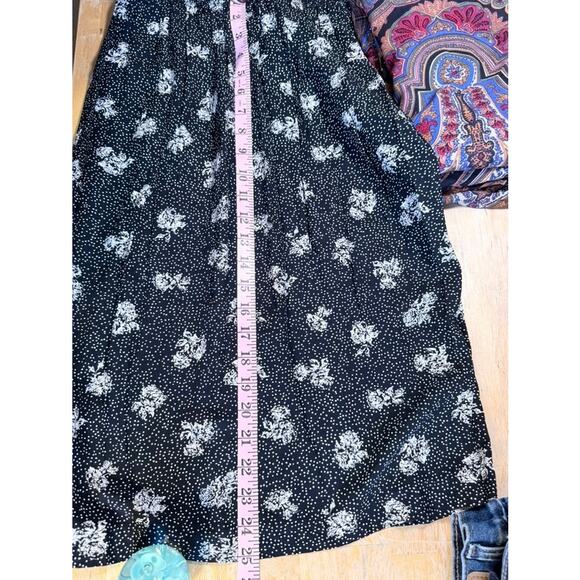 VTG Casual Corner Petite 2pc Skirt Set Dress Sz S Black White Floral Secretary - Picture 10 of 14